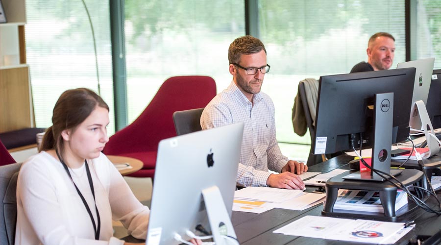 People working together on computers