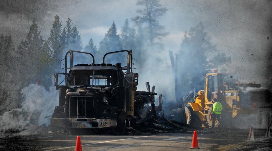 Heavy truck fire