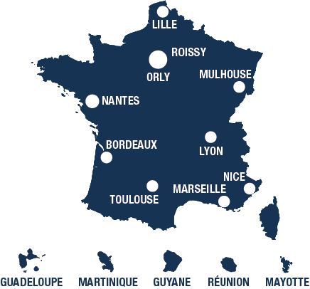Carte France avec quelques grandes villes