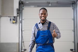 young African man with thumbs-up certified for competence by Apave