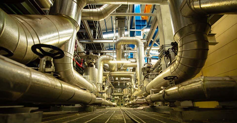tuberías de gas en una fábrica