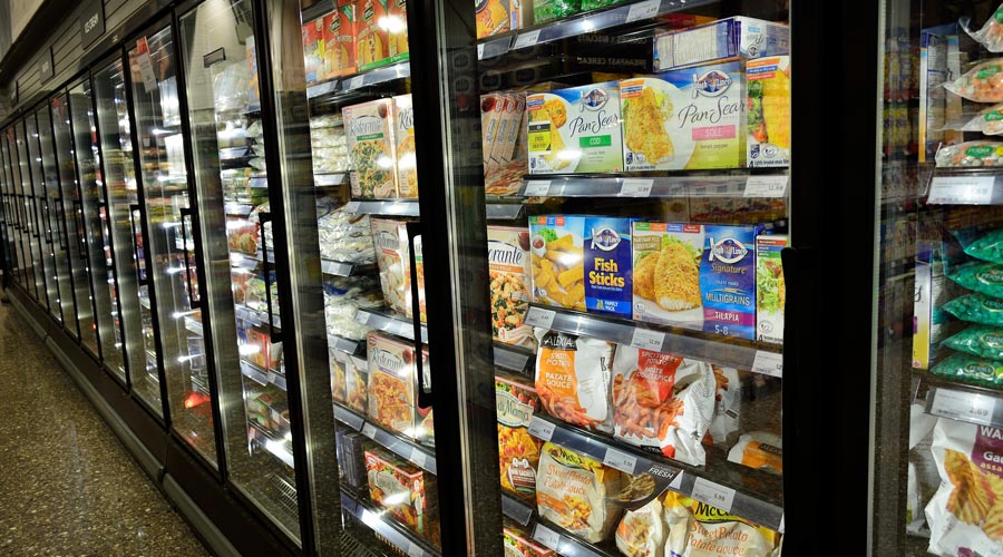 frozen food section of a supermarket