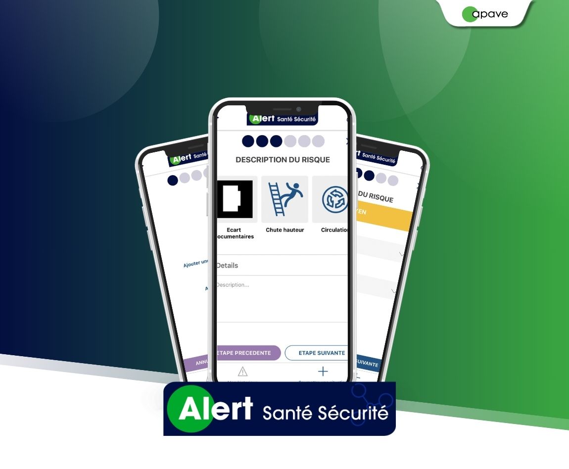 Visuel de l'application web Alert Santé Sécurité par Apave