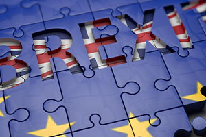 Un puzzle du drapeau européen avec le mot BREXIT