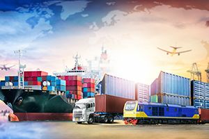 Global business import export fond et conteneurs fret transport concept logistique