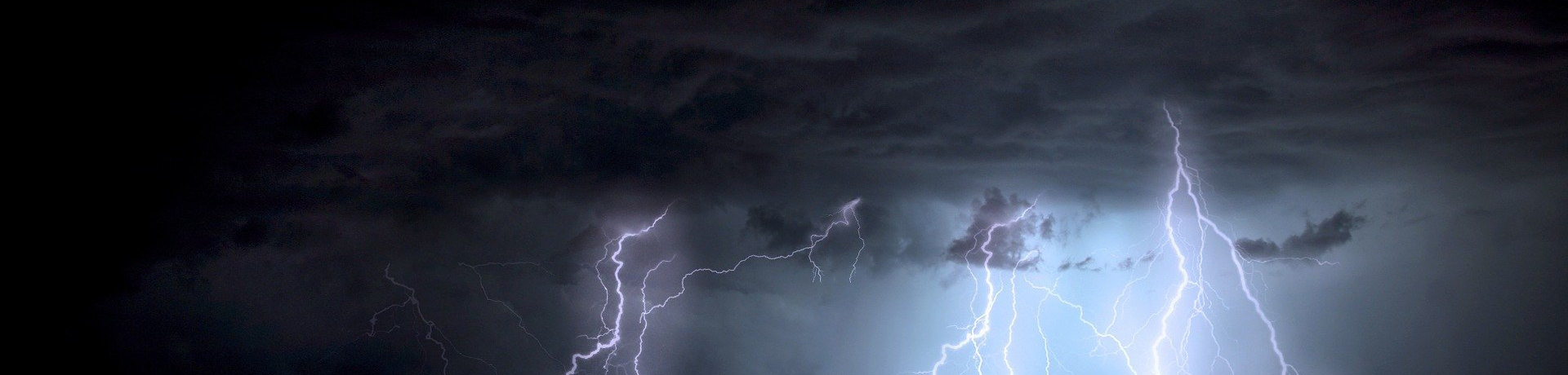 Lightning strikes in a dark night