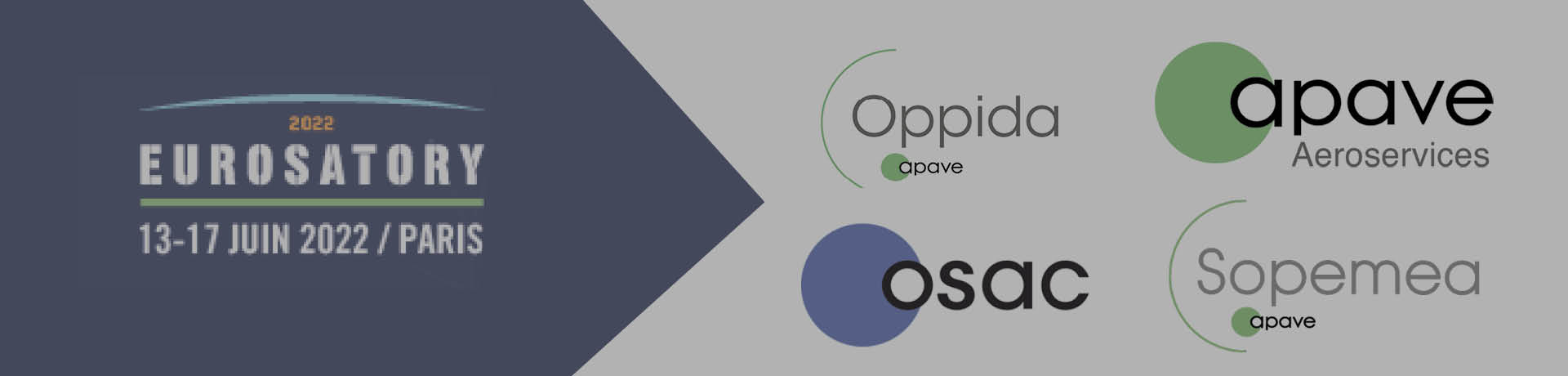 Eurosatory, Oppida, Osac, apave aeroservices and Sopemea Logo's