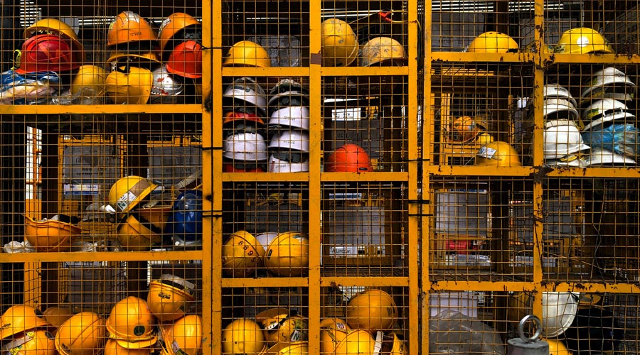 construction helmets