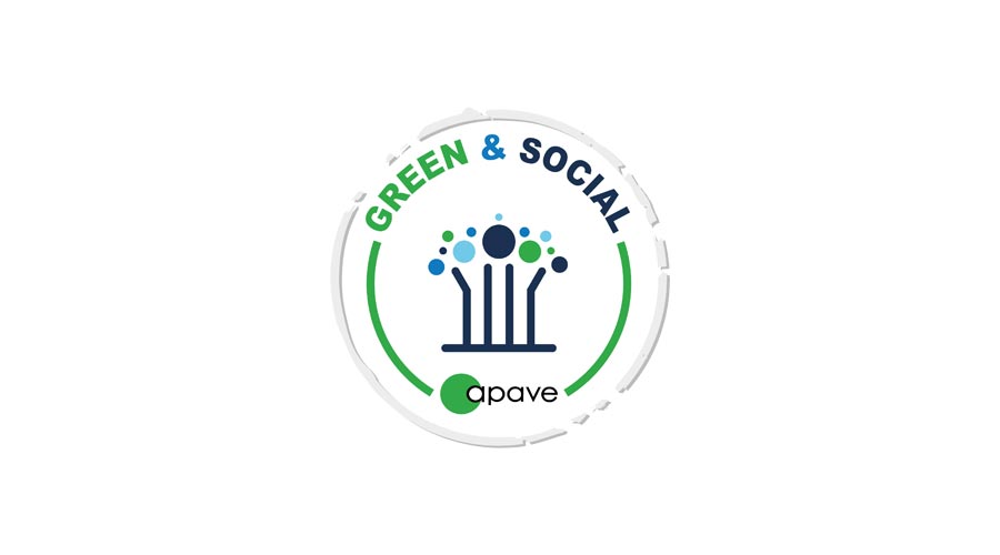 Green and Social Logo on the grass