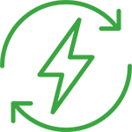 Un pictogramme vert de l'énergie