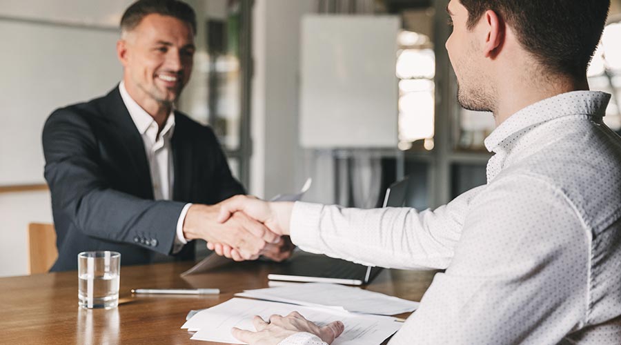 Two men shaking hands