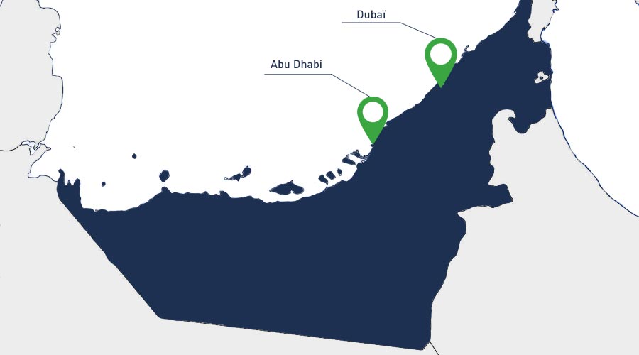 Carte des implantations Apave aux Emirats Arabes unis